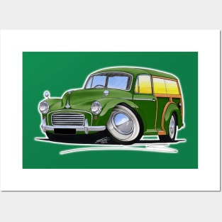 Morris Minor Traveller Green Posters and Art